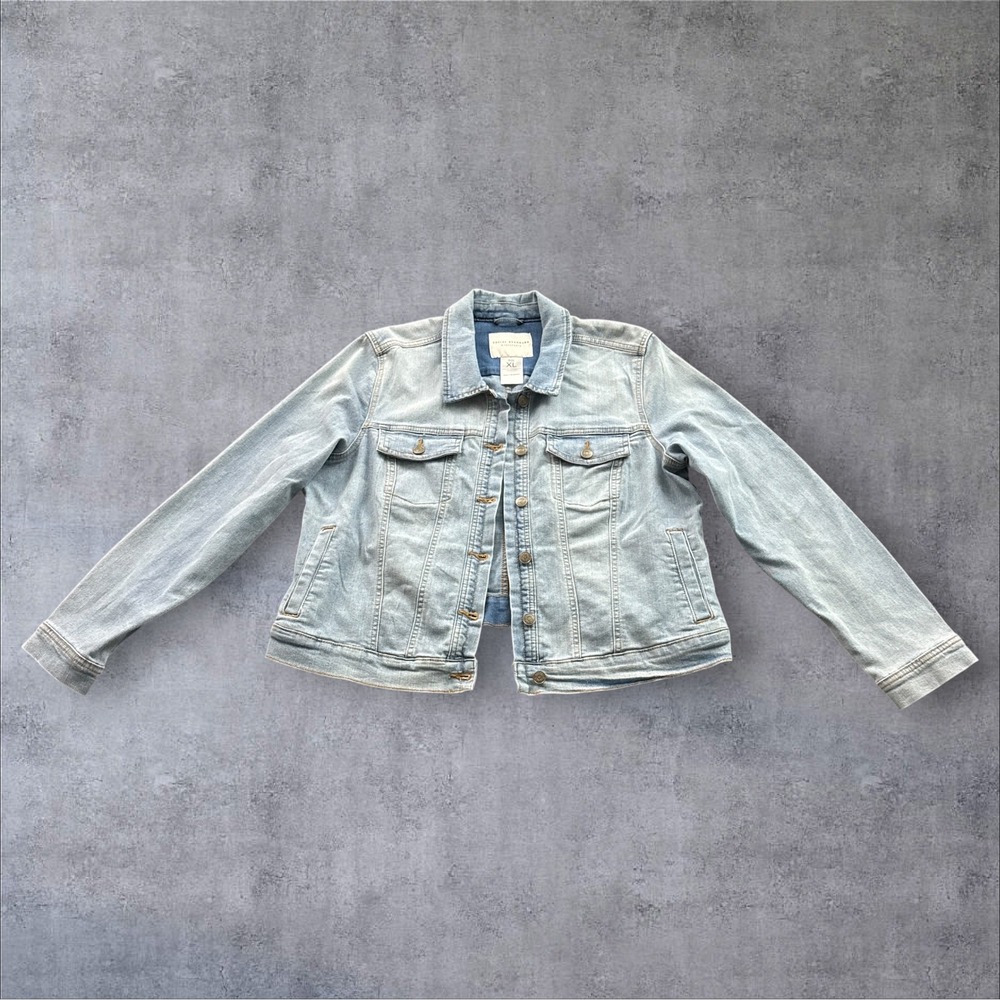 Social Standard by Sanctuary Denim Jacket Womens XL Light Wash Stretch Trucker